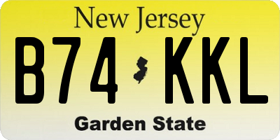 NJ license plate B74KKL