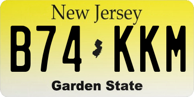 NJ license plate B74KKM