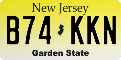 NJ license plate B74KKN