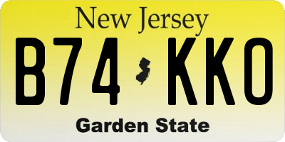 NJ license plate B74KKO