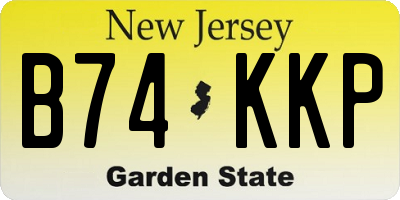 NJ license plate B74KKP