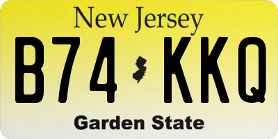 NJ license plate B74KKQ