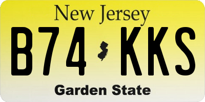 NJ license plate B74KKS
