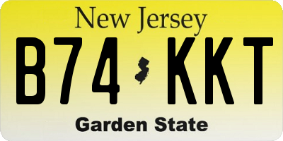 NJ license plate B74KKT