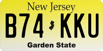 NJ license plate B74KKU