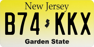 NJ license plate B74KKX