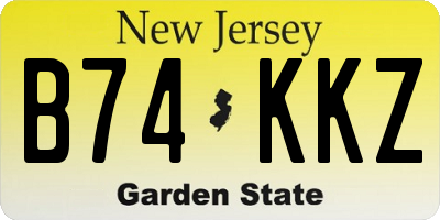 NJ license plate B74KKZ