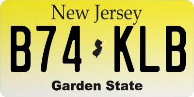 NJ license plate B74KLB