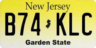 NJ license plate B74KLC