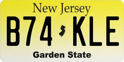 NJ license plate B74KLE