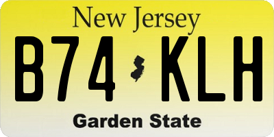 NJ license plate B74KLH