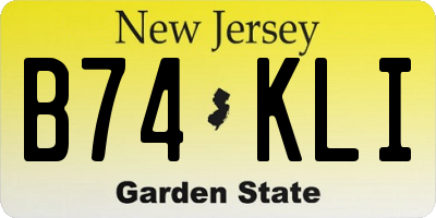 NJ license plate B74KLI