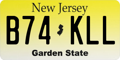 NJ license plate B74KLL