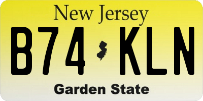 NJ license plate B74KLN