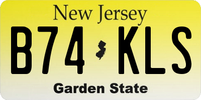 NJ license plate B74KLS
