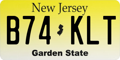 NJ license plate B74KLT