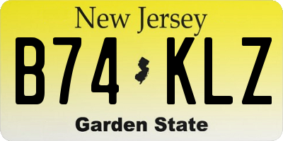NJ license plate B74KLZ