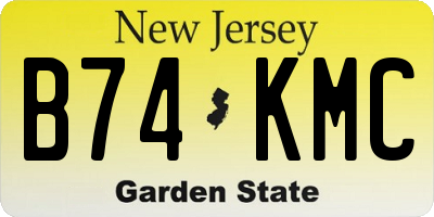 NJ license plate B74KMC