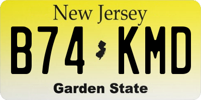 NJ license plate B74KMD