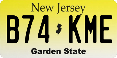 NJ license plate B74KME