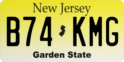NJ license plate B74KMG