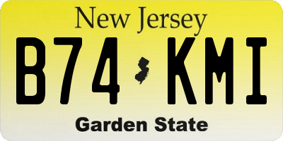 NJ license plate B74KMI