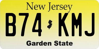 NJ license plate B74KMJ