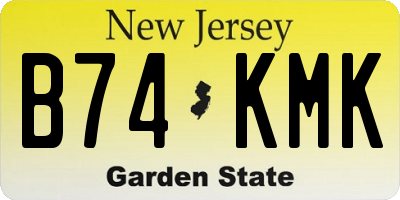 NJ license plate B74KMK
