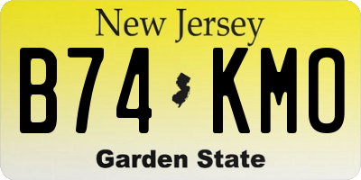 NJ license plate B74KMO