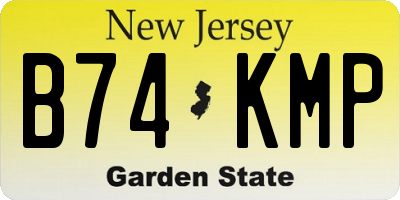 NJ license plate B74KMP