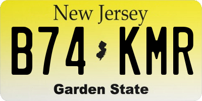NJ license plate B74KMR