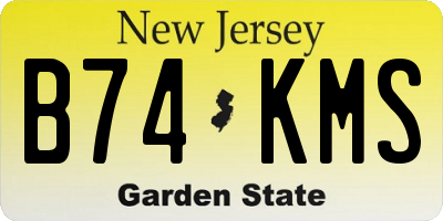 NJ license plate B74KMS