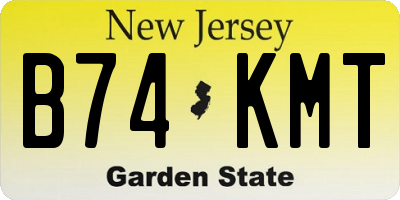 NJ license plate B74KMT