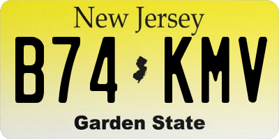 NJ license plate B74KMV