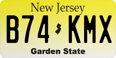 NJ license plate B74KMX