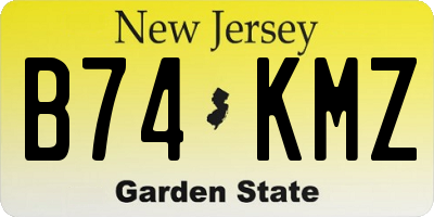 NJ license plate B74KMZ