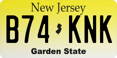 NJ license plate B74KNK