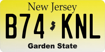 NJ license plate B74KNL