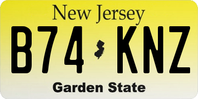 NJ license plate B74KNZ