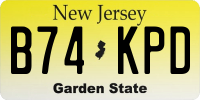 NJ license plate B74KPD