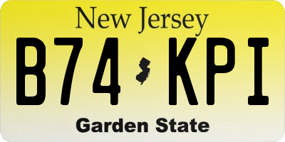 NJ license plate B74KPI