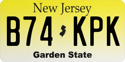 NJ license plate B74KPK