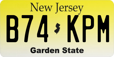 NJ license plate B74KPM