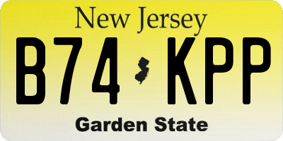 NJ license plate B74KPP