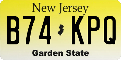 NJ license plate B74KPQ