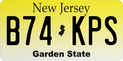 NJ license plate B74KPS