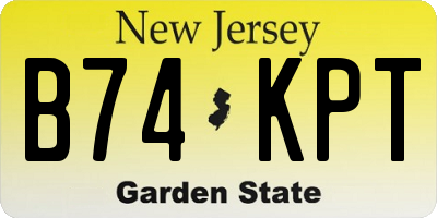 NJ license plate B74KPT