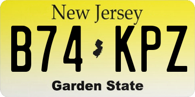 NJ license plate B74KPZ