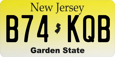 NJ license plate B74KQB