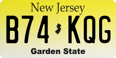 NJ license plate B74KQG